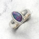 Opal & Silver Ring ~ 7 US Ring Size , O UK Ring Size