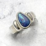 Opal & Silver Ring ~ 7 US Ring Size , O UK Ring Size