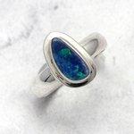 Opal & Silver Ring ~ 8 US Ring Size , Q UK Ring Size