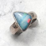 Opal & Silver Ring ~ 8 US Ring Size , Q UK Ring Size