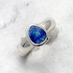 Opal & Silver Ring ~ 9 US Ring Size , S UK Ring Size