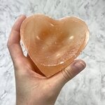 Peach Selenite Heart Bowl ~95mm