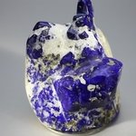 Polished Lapis Crystals on White Quartz ~66 x 54mm