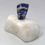 Polished Lapis Crystals on White Quartz ~68 x 76mm