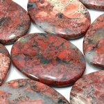 Poppy Jasper Palm Stone ~70x50mm