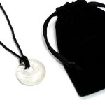 Quartz Agogo Donut Necklace & Velvet Pouch