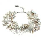 Quartz Bead & Gem Chip Bracelet with Clasp