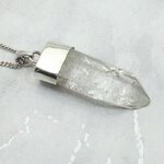 Quartz Point 925 Silver Pendant  ~32mm