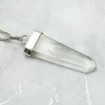 Quartz Point 925 Silver Pendant  ~33mm