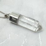 Quartz Point 925 Silver Pendant  ~34mm