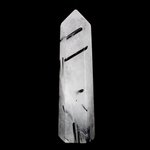 Quartz Polished TourmalinatedFaceted Point  ~10cm