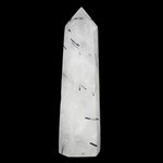 Quartz Polished Tourmalinated Faceted Point  ~9.5cm