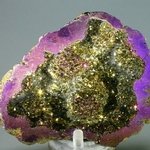 Rainbow Aura Quartz Crystal Geode ~78mm