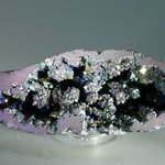 Rainbow Aura Quartz Crystal Geode ~96mm