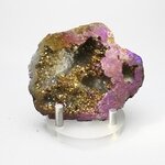 Rainbow Aura Quartz Geode ~68mm