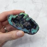 Rainbow Aura Quartz Geode ~82x43mm