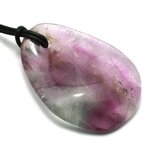 Rainbow Fluorite Pendant & Cord ~45mm