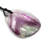 Rainbow Fluorite Pendant & Cord ~47mm