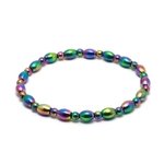 Rainbow Magnetic Hematite Crystal Bracelet - Mini Bead