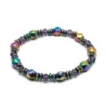 Rainbow Magnetic Hematite Crystal Bracelet - Mixed Bead