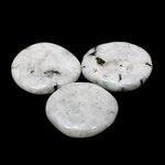 Rainbow Moonstone Flat Tumble Stone ~40-43mm