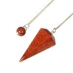 Red Goldstone Crystal Pendulum