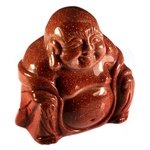 Red Goldstone Sitting Buddha Statue