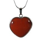 Red Jasper Silver Rim Heart Pendant