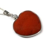 Red Jasper & Moonstone Heart Pendant ~35mm