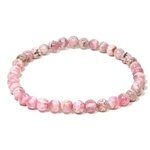 Rhodochrosite 6mm Round Bead Bracelet