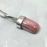 Rhodochrosite 925 Silver Pendant ~18mm