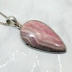 Rhodochrosite 925 Silver Pendant ~34mm