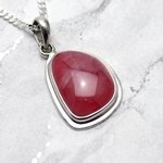 ATTRACTIVE Rhodochrosite & Silver Pendant - Freeform 25mm