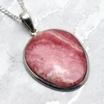 Rhodochrosite & Silver Pendant - Freeform 33mm