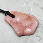 Rhodochrosite Pendant & Wax Cotton Cord ~41x30mm