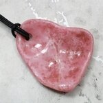 Rhodochrosite Pendant & Wax Cotton Cord ~44x37mm