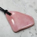 Rhodochrosite Pendant & Wax Cotton Cord ~45x34mm