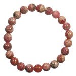 Rhodochrosite Round Bead Bracelet