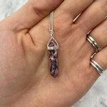 Rhodonite Double Terminating Point 925 Silver Pendant - 30mm