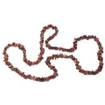 Rhodonite Gemstone Chip Necklace ~ 35"
