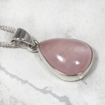 Rose Quartz 925 Silver Pendant ~19mm