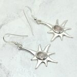 Rose Quartz 925 Silver Sun Drop Earrings ~35mm