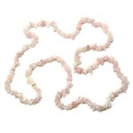 Rose Quartz Gemstone Chip Necklace ~ 35"