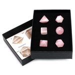 Rose Quartz Six Piece Platonic Solids Crystal Set