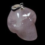 Rose Quartz Skull Pendant ~ 24mm