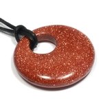 Red Goldstone Donut Necklace 'Prosperity'