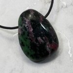 Ruby Zoisite Pendant & Wax Cotton Cord ~37mm