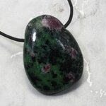 Ruby Zoisite Pendant & Wax Cotton Cord ~39mm