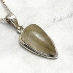 Rutilated Quartz & Silver Teardrop Pendant ~ 20mm