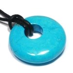 Scorpio Birthstone Necklace - Turquoise Howlite Donut